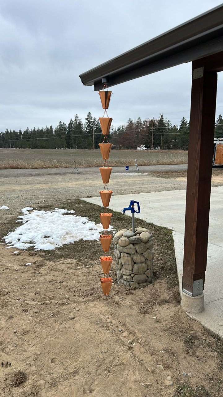 Rain chain cones detail
