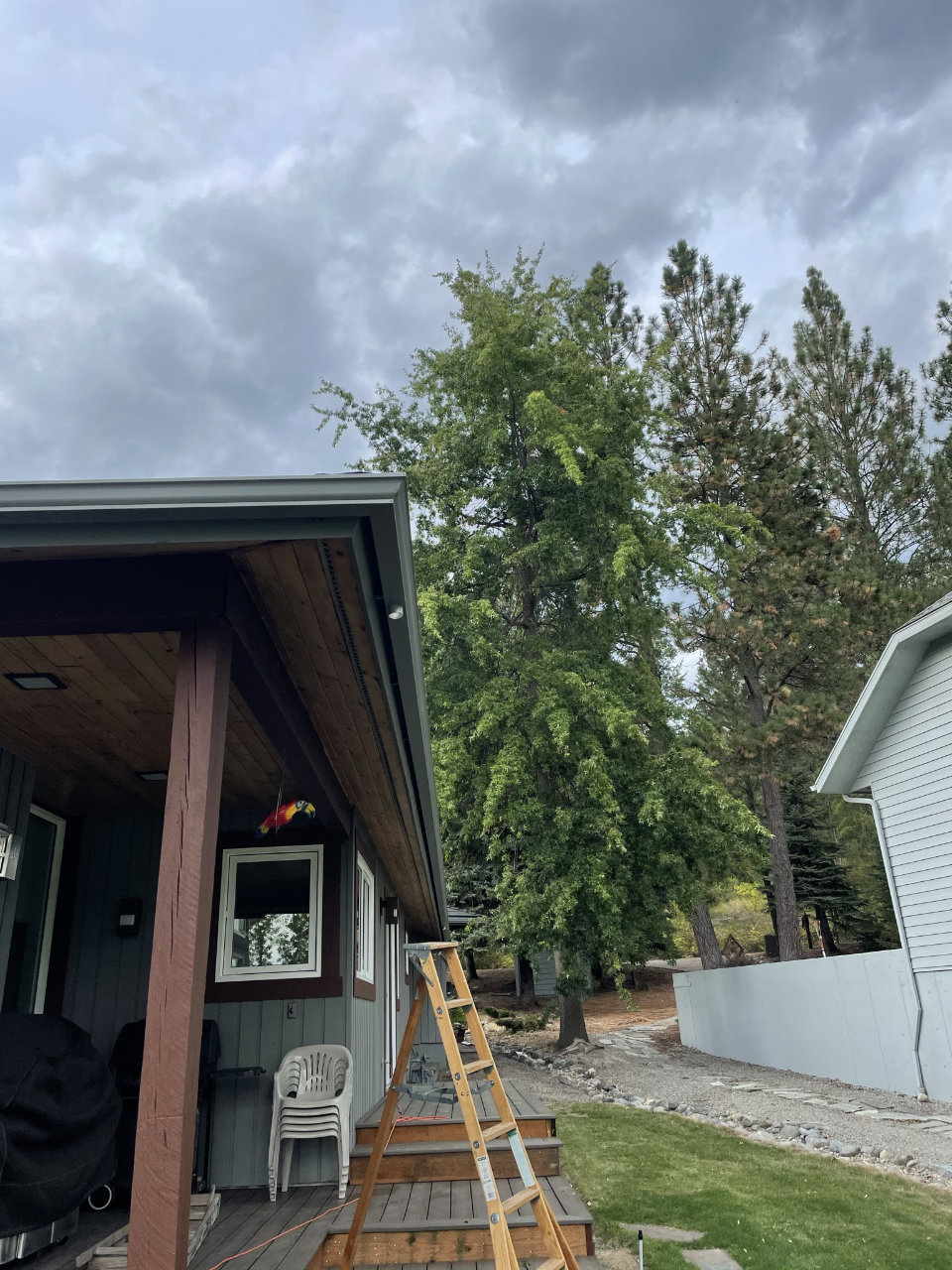 Seamless gutter on home exterior