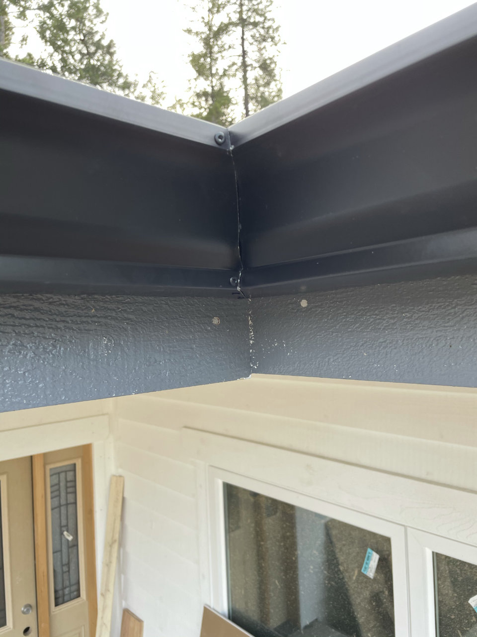 Completed gutter work