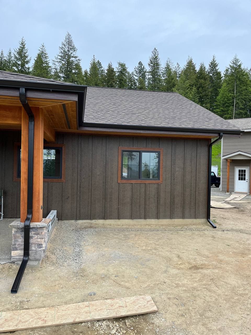 Residential gutter installation on home exterior