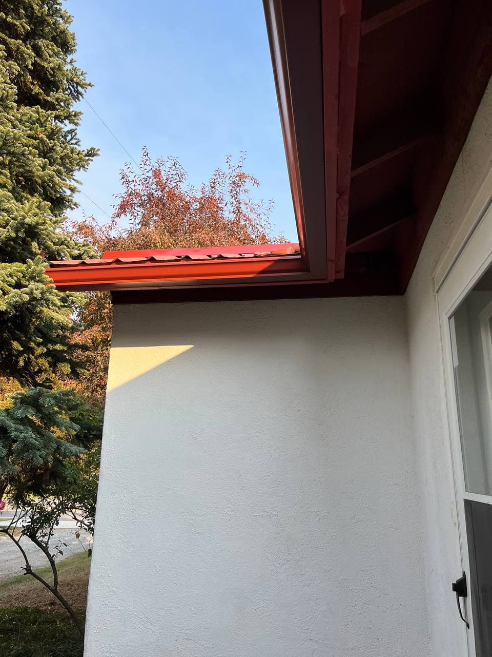 Residential gutter detail on roof edge